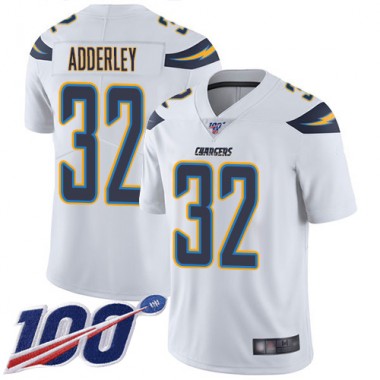 Los Angeles Chargers NFL Football Nasir Adderley White Jersey Men Limited  #32 Road 100th Season Vapor Untouchable